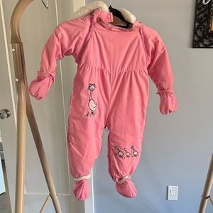 Vintage Baby Snowsuit with Mittens and Booties
